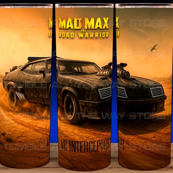 Glow in the Dark Mad Max Road Warrior 70s V8 Interceptor Car Cup Mug Tumbler - Picture 2 of 5